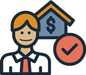 An icon depicting how clients of Washington Square Residential's property management services enjoy peace of mind having a team of professionals taking care of every detail of managing their short-term furnished rentals in Boston.